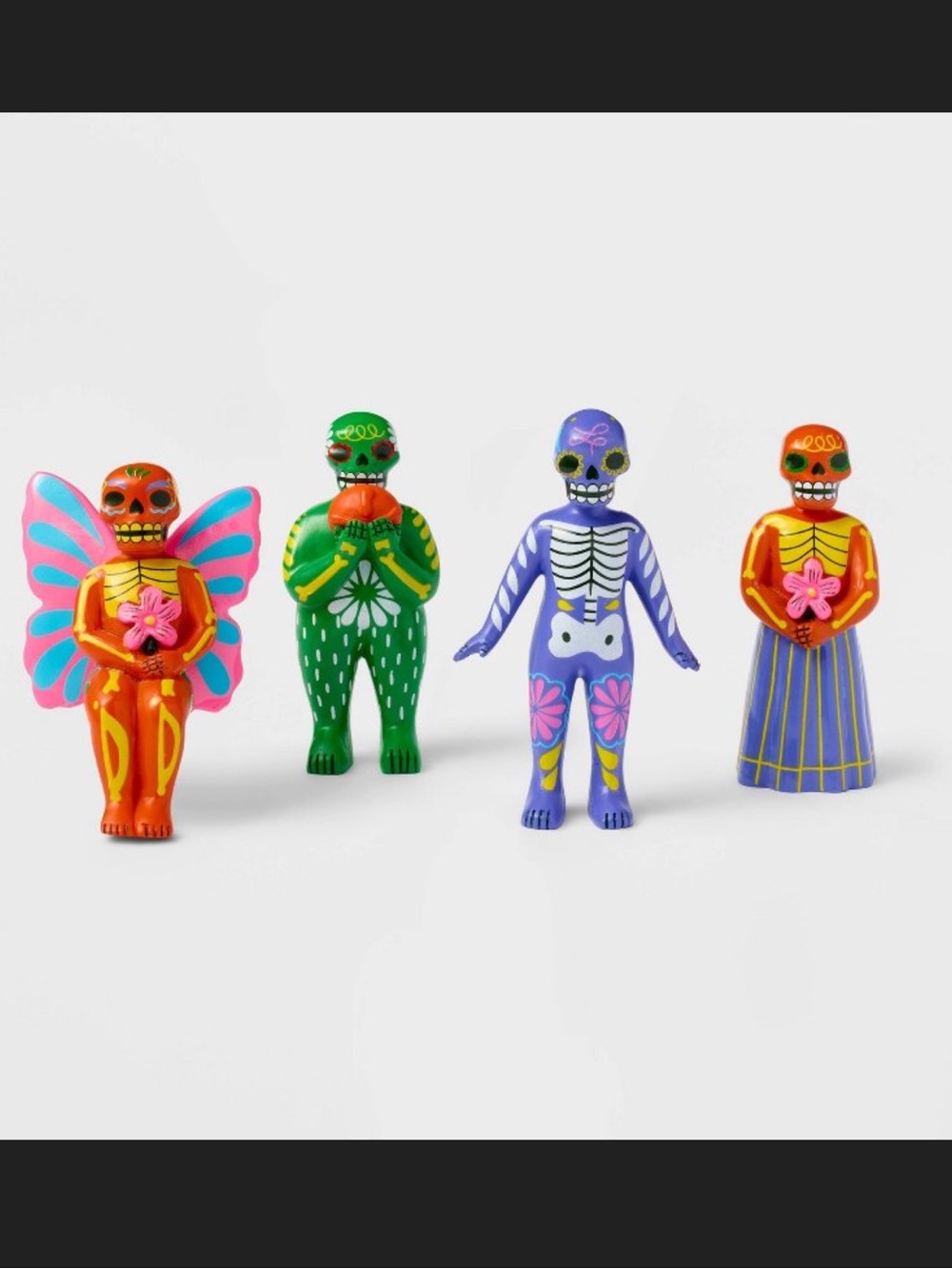 Calaveritas Skeleton Dia de Muertos (Day of the Dead) 4pc Figurine Set  NIB
